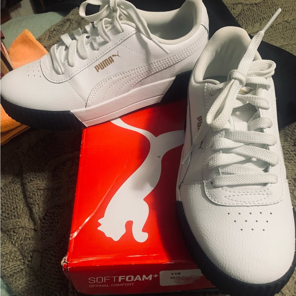 PUMA White and Black Sneakers
